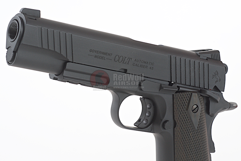 Cybergun Colt 1911 Rail CO2 GBB Pistol Black Buy airsoft Gas Blow