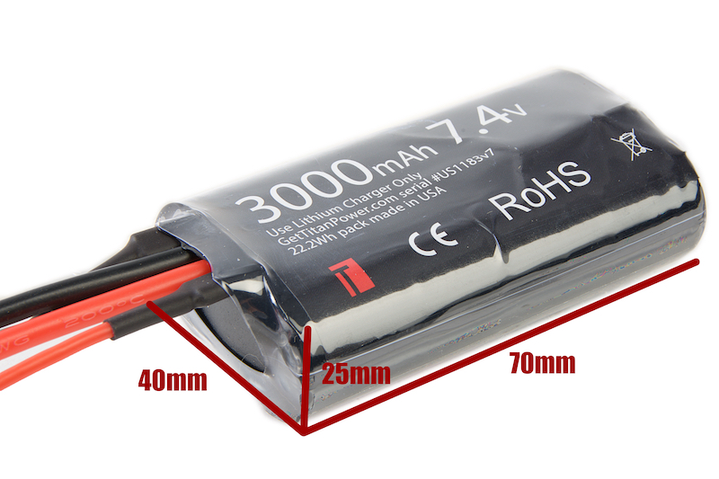 Buy Titan Power 7.4v 3000mah Brick Deans Lithium Ion Battery7.4 V